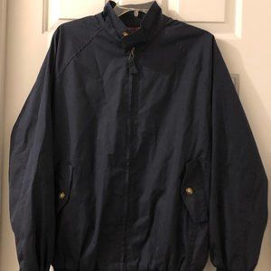 ORVIS Weatherbreaker Mens Medium Jacket Navy Plaid Lined Full Zip